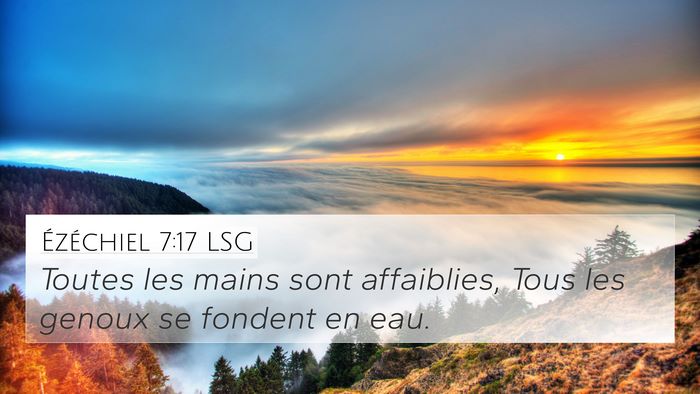 Ézéchiel 7:17 LSG 4K Wallpaper - Toutes les mains sont affaiblies, Tous les genoux - 4K Wallpaper Bible Verse