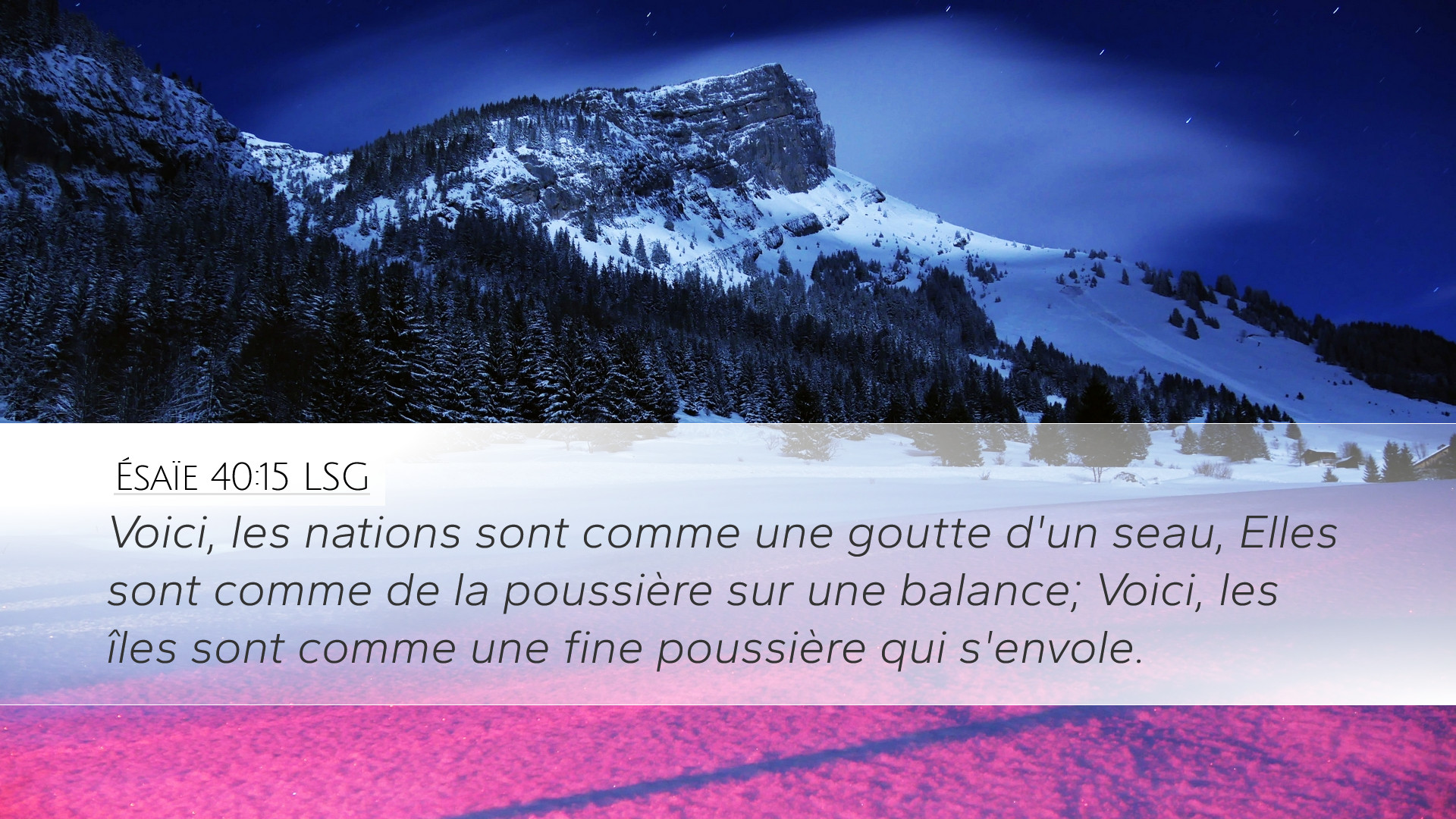 Ésaïe 40:15 LSG Desktop Wallpaper - Voici, les nations sont comme une ...