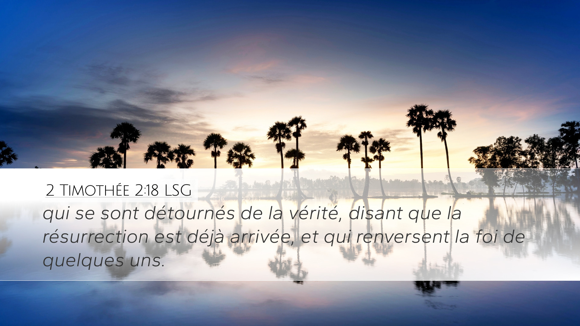 2 Timothée 2:18 LSG Desktop Wallpaper - qui se sont détournés de la ...