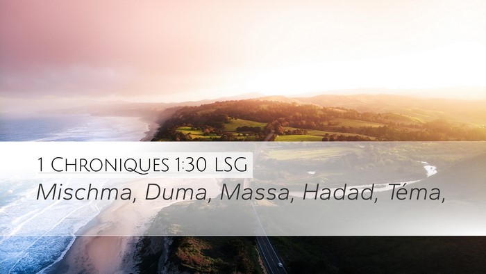 1 Chroniques 1:30 LSG Bible Verse Image