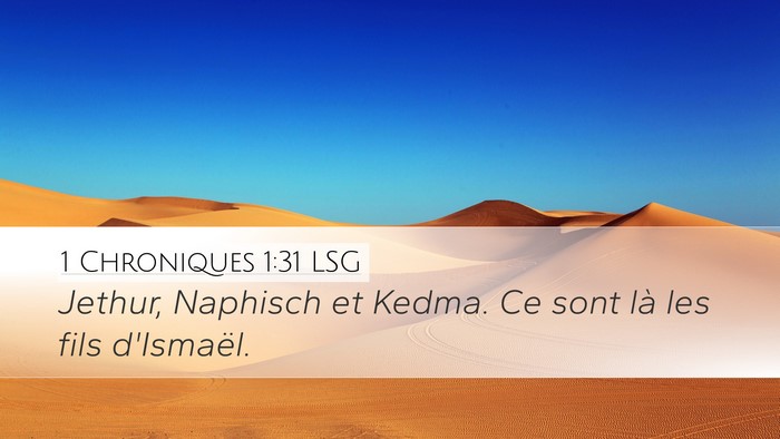 1 Chroniques 1:31 LSG Bible Verse Image