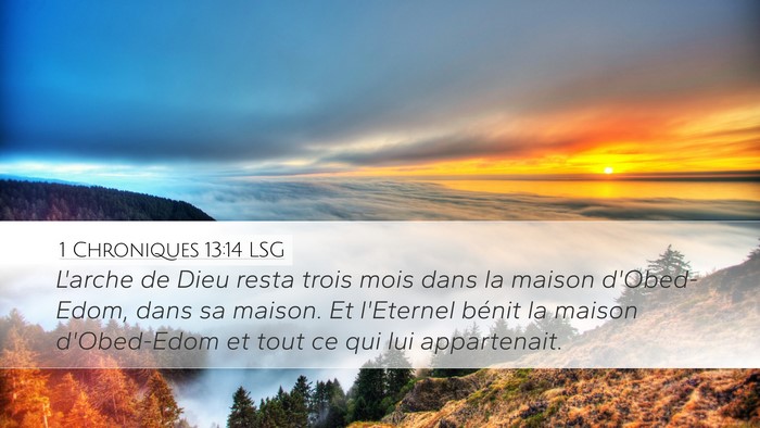 1 Chroniques 13:14 LSG Bible Verse Image