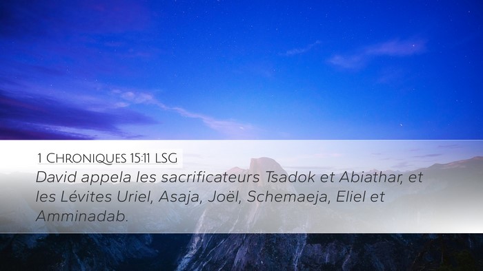 1 Chroniques 15:11 LSG Bible Verse Image