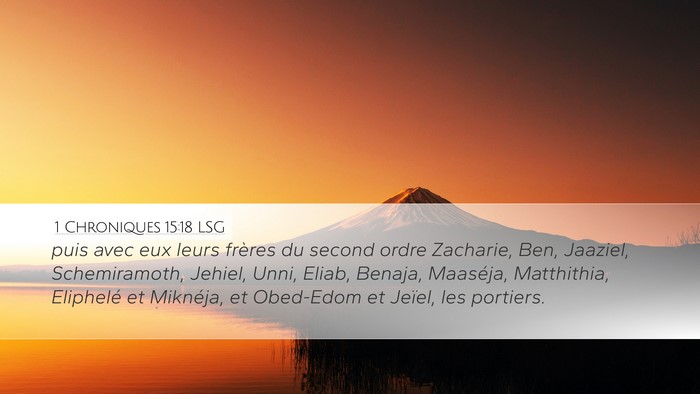 1 Chroniques 15:18 LSG Bible Verse Image