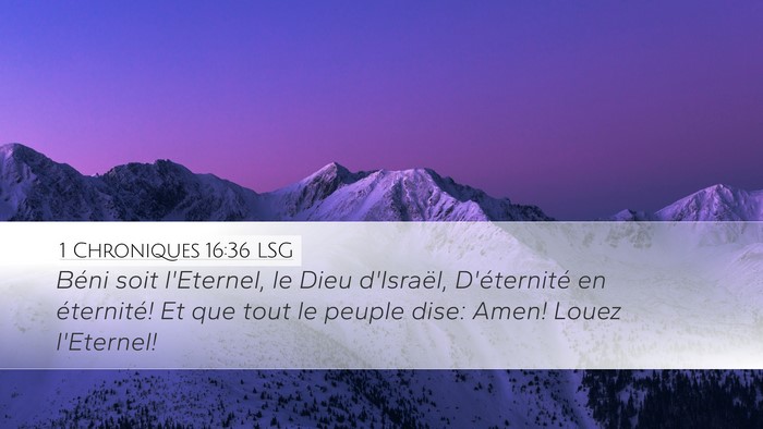 1 Chroniques 16:36 LSG Bible Verse Image