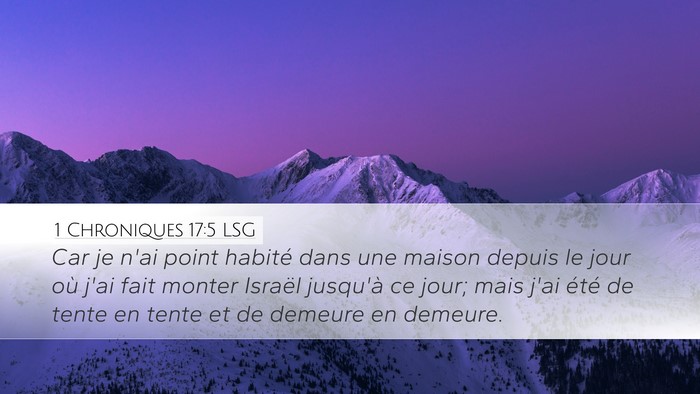 1 Chroniques 17:5 LSG Bible Verse Image