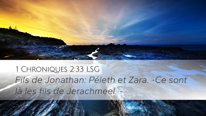 1 Chroniques 2:33 LSG Desktop Wallpaper - Fils de Jonathan: Péleth et Zara. -Ce sont là - Desktop Bible Verse Wallpaper