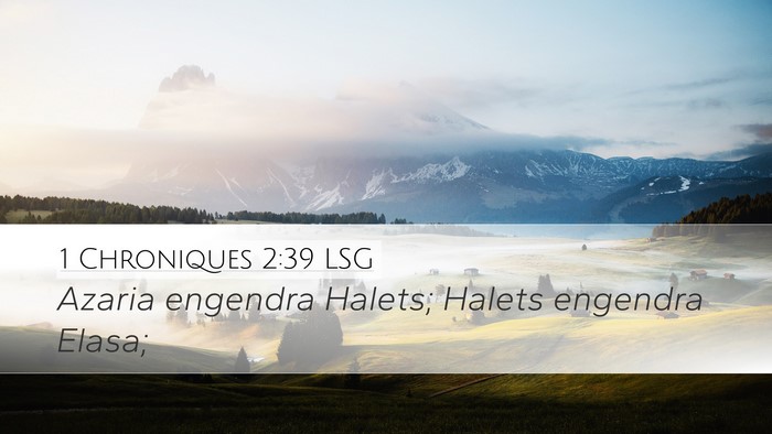1 Chroniques 2:39 LSG Desktop Wallpaper - Azaria engendra Halets; Halets engendra - Desktop Bible Verse Wallpaper