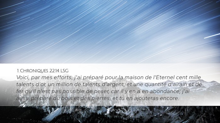 1 Chroniques 22:14 LSG Bible Verse Image