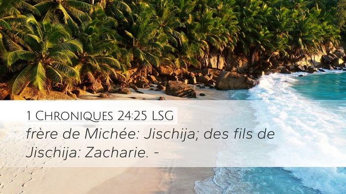 1 Chroniques 24:25 LSG Desktop Wallpaper - frère de Michée: Jischija; des fils de - Desktop Bible Verse Wallpaper