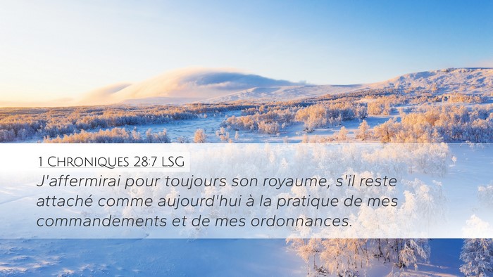 1 Chroniques 28:7 LSG Bible Verse Image