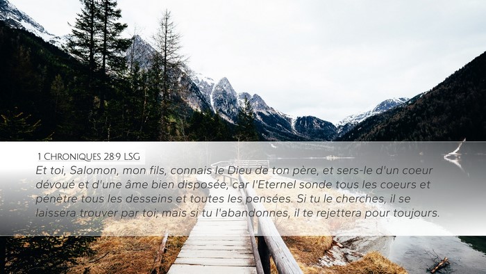 1 Chroniques 28:9 LSG Bible Verse Image