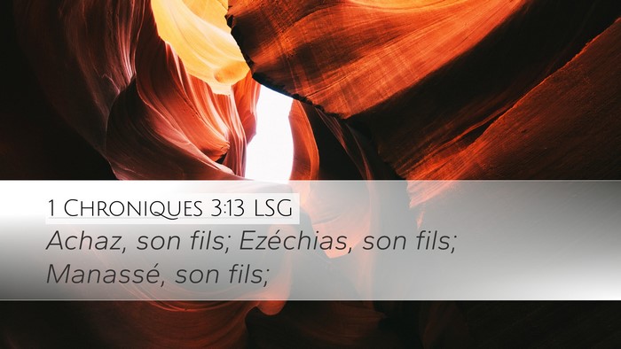 1 Chroniques 3:13 LSG Bible Verse Image