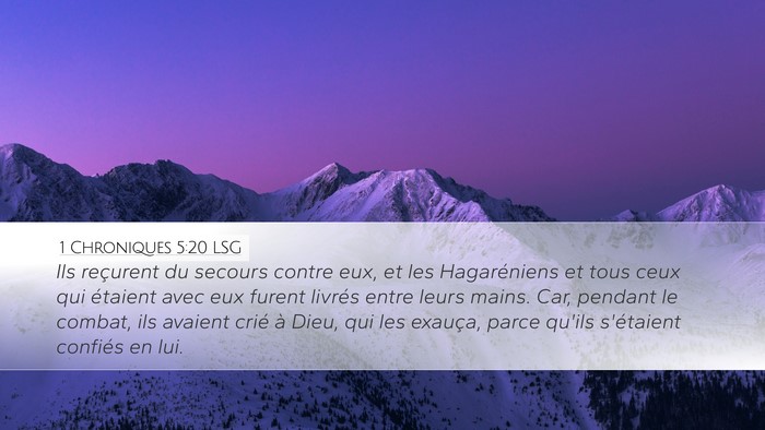 1 Chroniques 5:20 LSG Bible Verse Image