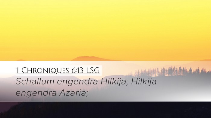 1 Chroniques 6:13 LSG Bible Verse Image