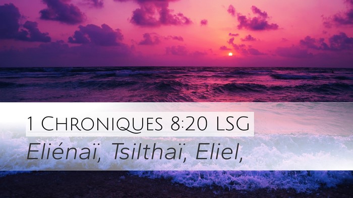 1 Chroniques 8:20 LSG Desktop Wallpaper - Eliénaï, Tsilthaï, - Desktop Bible Verse Wallpaper