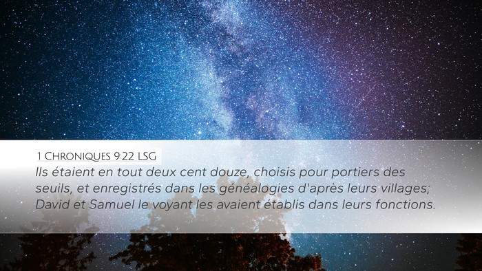 1 Chroniques 9:22 LSG Bible Verse Image