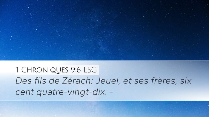 1 Chroniques 9:6 LSG Bible Verse Image