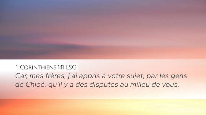 1 Corinthiens 1:11 LSG Bible Verse Image