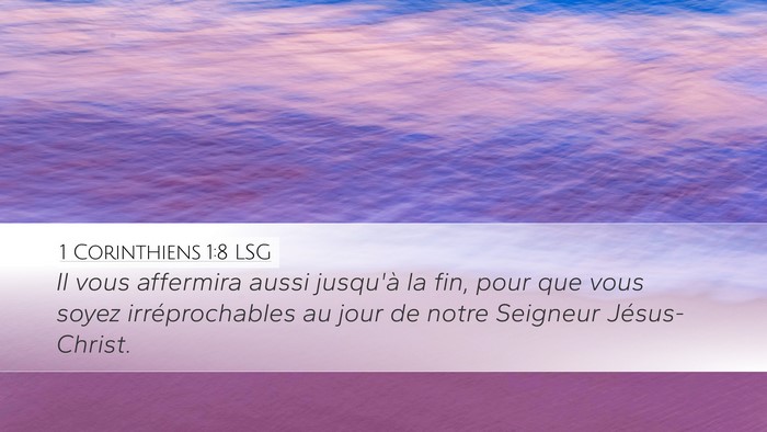 1 Corinthiens 1:8 LSG Bible Verse Image