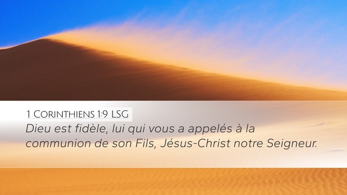 1 Corinthiens 1:9 LSG Bible Verse Image