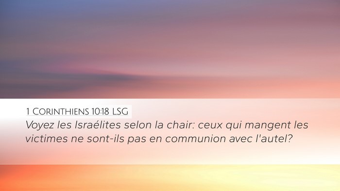 1 Corinthiens 10:18 LSG Bible Verse Image