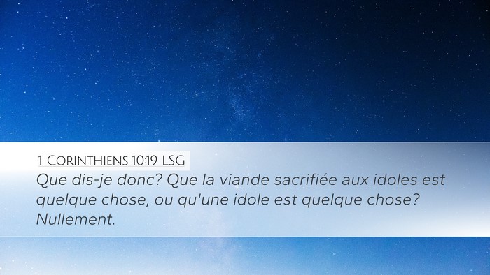 1 Corinthiens 10:19 LSG Bible Verse Image