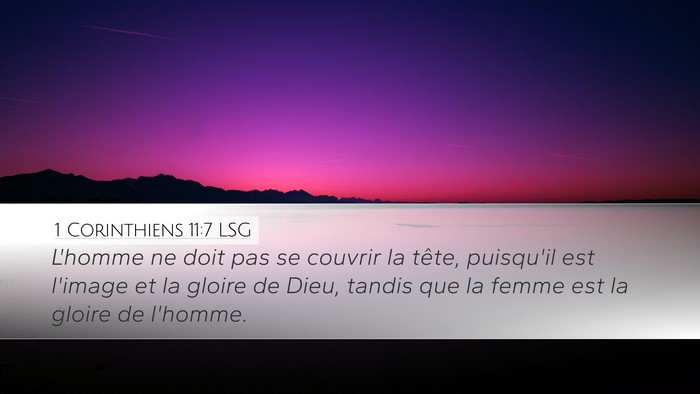 1 Corinthiens 11:7 LSG Bible Verse Image
