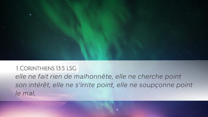 1 Corinthiens 13:5 LSG Bible Verse Image