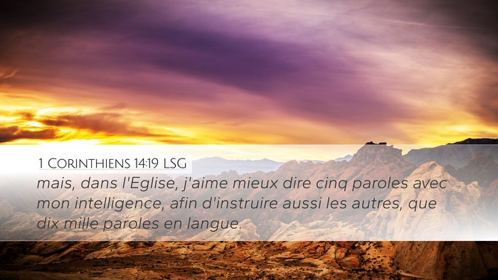 1 Corinthiens 14:19 LSG Bible Verse Image
