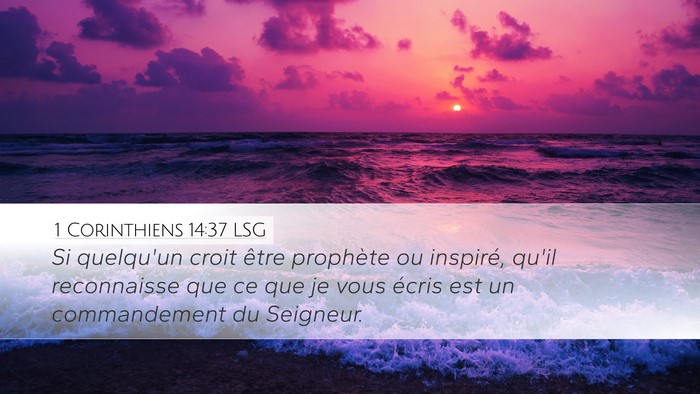 1 Corinthiens 14:37 LSG Bible Verse Image