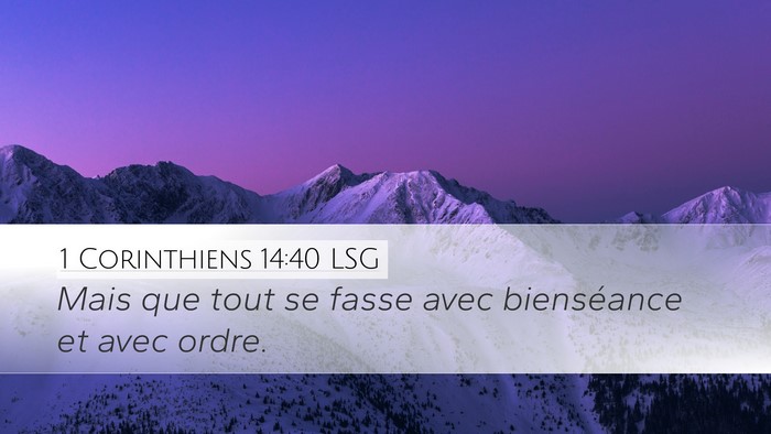 1 Corinthiens 14:40 LSG Bible Verse Image