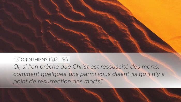 1 Corinthiens 15:12 LSG Bible Verse Image