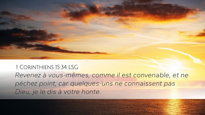 1 Corinthiens 15:34 LSG Bible Verse Image