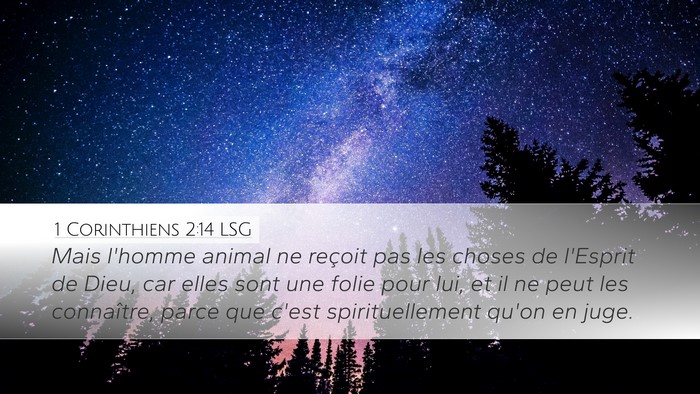 1 Corinthiens 2:14 LSG Bible Verse Image