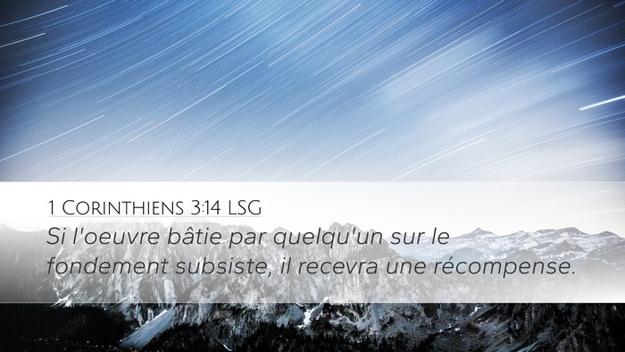 1 Corinthiens 3:14 LSG Bible Verse Image