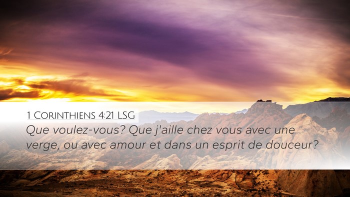 1 Corinthiens 4:21 LSG Bible Verse Image