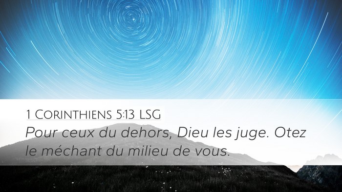 1 Corinthiens 5:13 LSG Bible Verse Image
