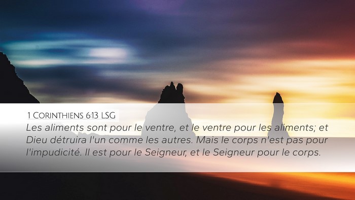 1 Corinthiens 6:13 LSG Bible Verse Image