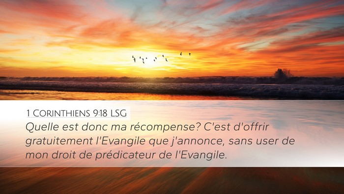 1 Corinthiens 9:18 LSG Bible Verse Image