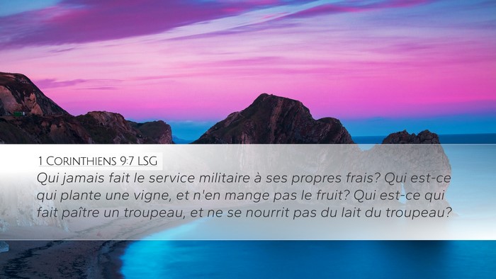 1 Corinthiens 9:7 LSG Bible Verse Image