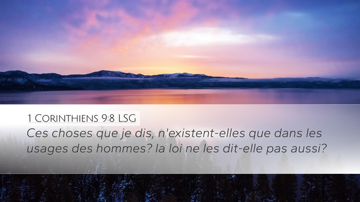 1 Corinthiens 9:8 LSG Desktop Wallpaper - Ces choses que je dis, n'existent-elles que dans - Desktop Bible Verse Wallpaper