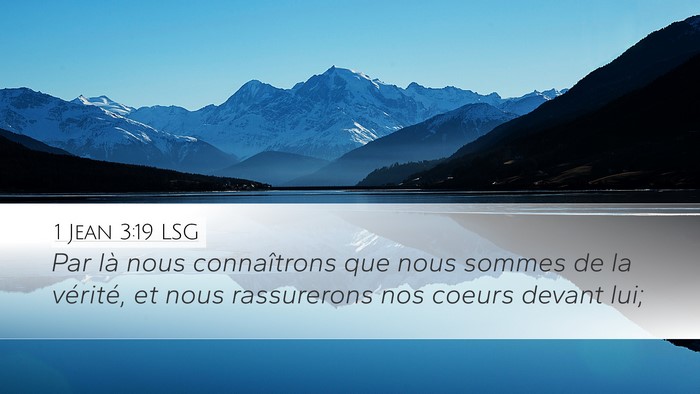 1 Jean 3:19 LSG Bible Verse Image