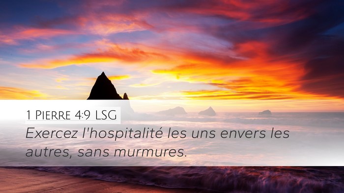 1 Pierre 4:9 LSG Bible Verse Image