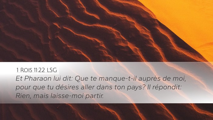 1 Rois 11:22 LSG Desktop Wallpaper - Et Pharaon lui dit: Que te manque-t-il auprès de - Desktop Bible Verse Wallpaper