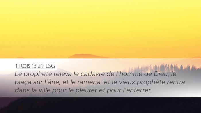 1 Rois 13:29 LSG Bible Verse Image