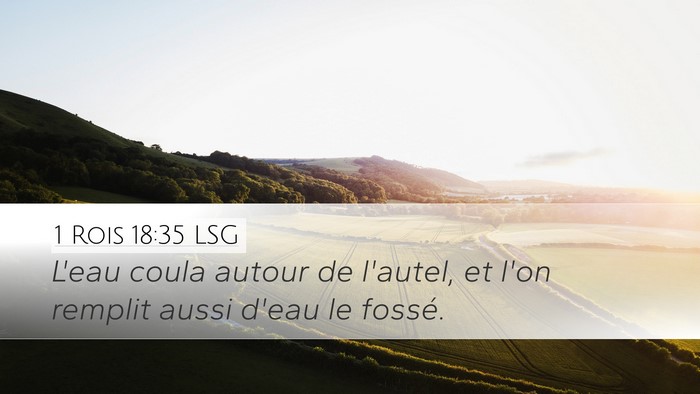 1 Rois 18:35 LSG Desktop Wallpaper - L'eau coula autour de l'autel, et l'on remplit - Desktop Bible Verse Wallpaper