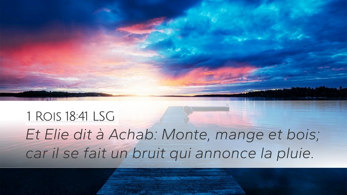 1 Rois 18:41 LSG Desktop Wallpaper - Et Elie dit à Achab: Monte, mange et bois; car - Desktop Bible Verse Wallpaper