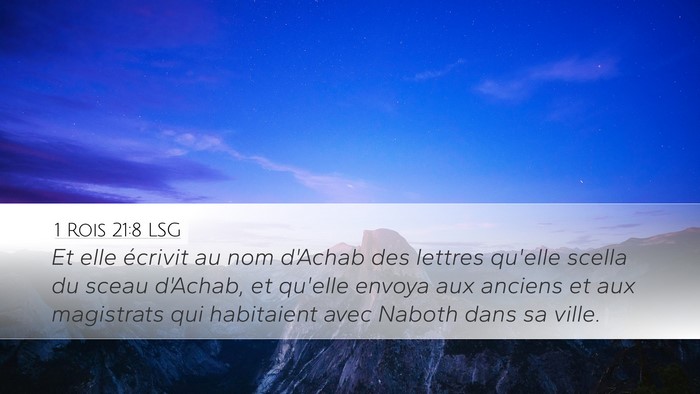 1 Rois 21:8 LSG Bible Verse Image