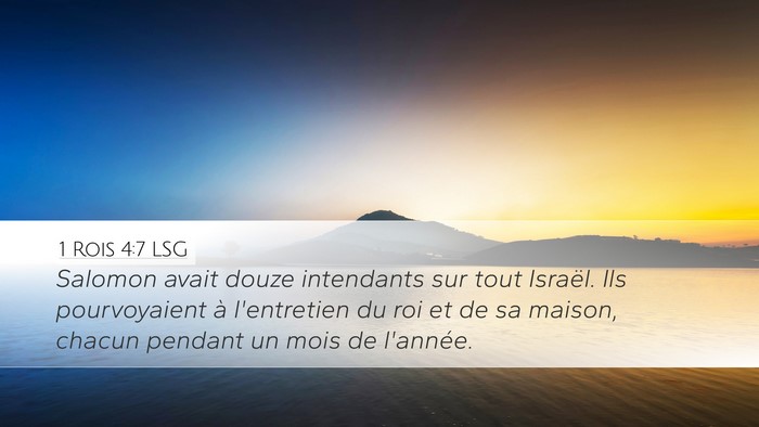 1 Rois 4:7 LSG Bible Verse Image